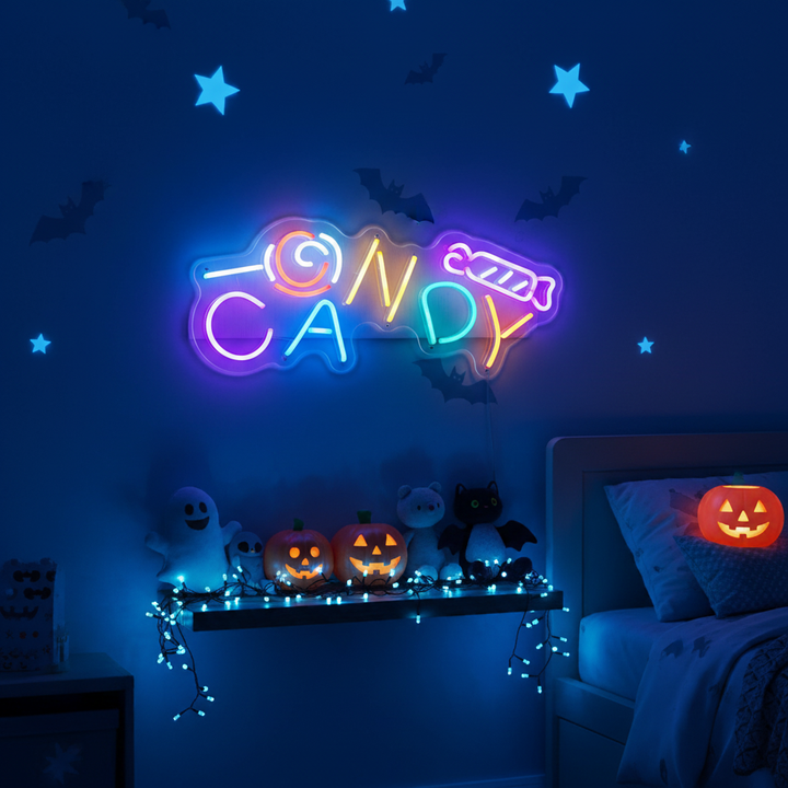 Candy Halloween LED Neon Sign by LEDNeons - with vibrant colors, perfect for Halloween decorations