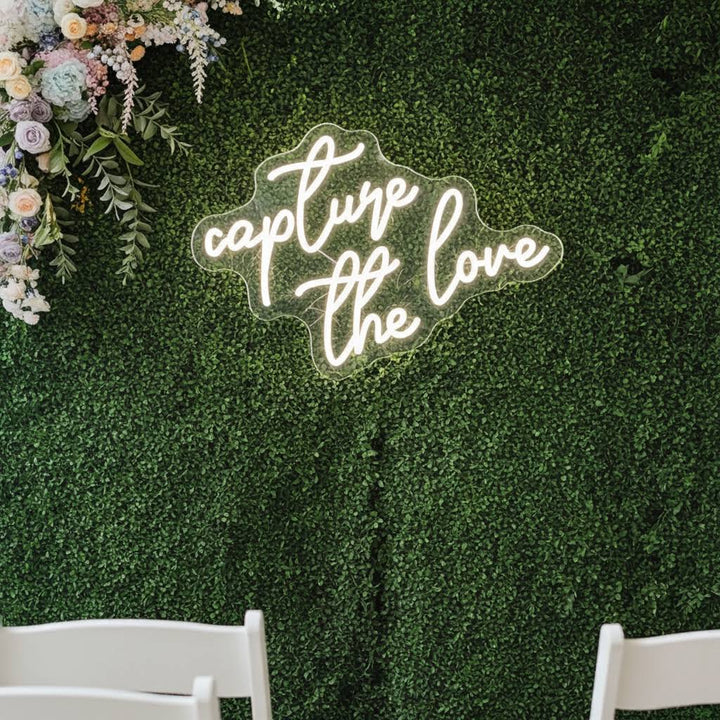 Capture the Love Wedding LED Neon Sign by LEDNeons - perfect for romantic photo backdrops