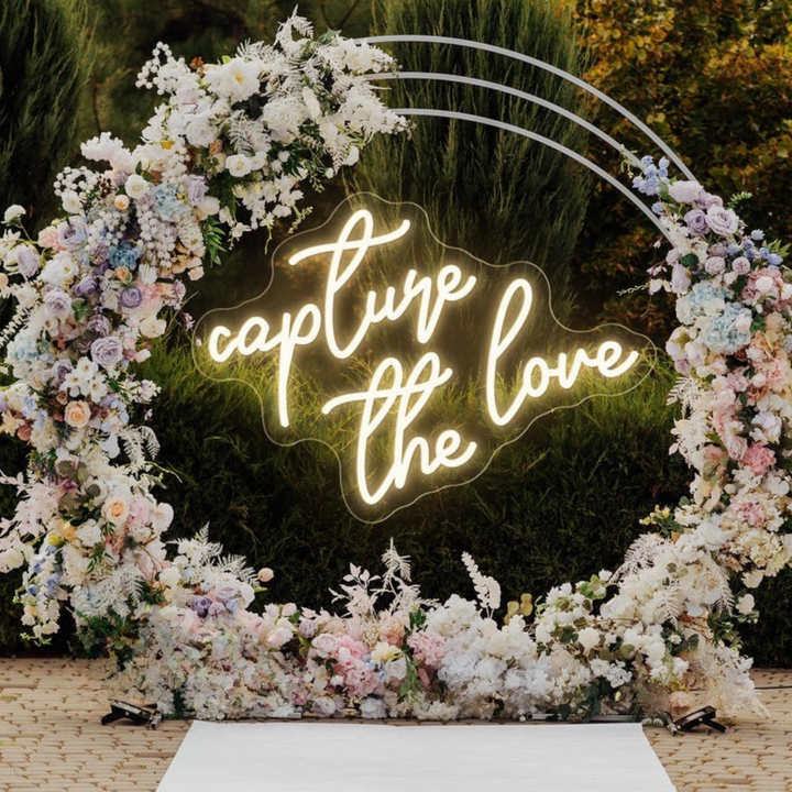 Capture the Love Wedding LED Neon Sign by LEDNeons - perfect for romantic photo backdrops