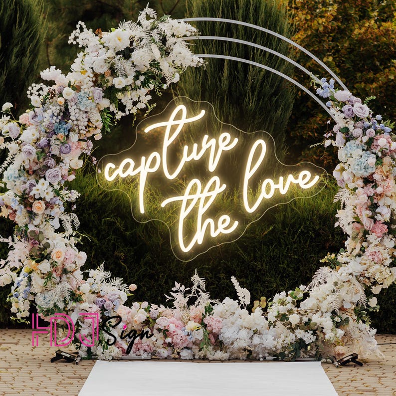 Capture the Love Wedding LED Neon Sign by LEDNeons. - Celebrate your Wedding with this glowing Neon Sign.