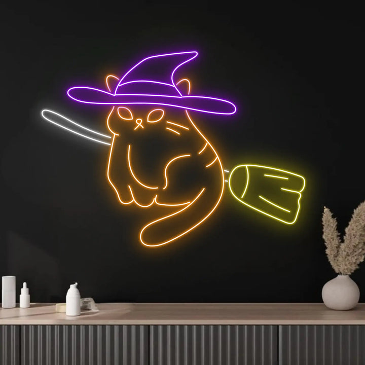 Cat Switch Halloween LED Neon Sign by LEDNeons - Playful neon sign, perfect LED décor for parties and trick-or-treat nights