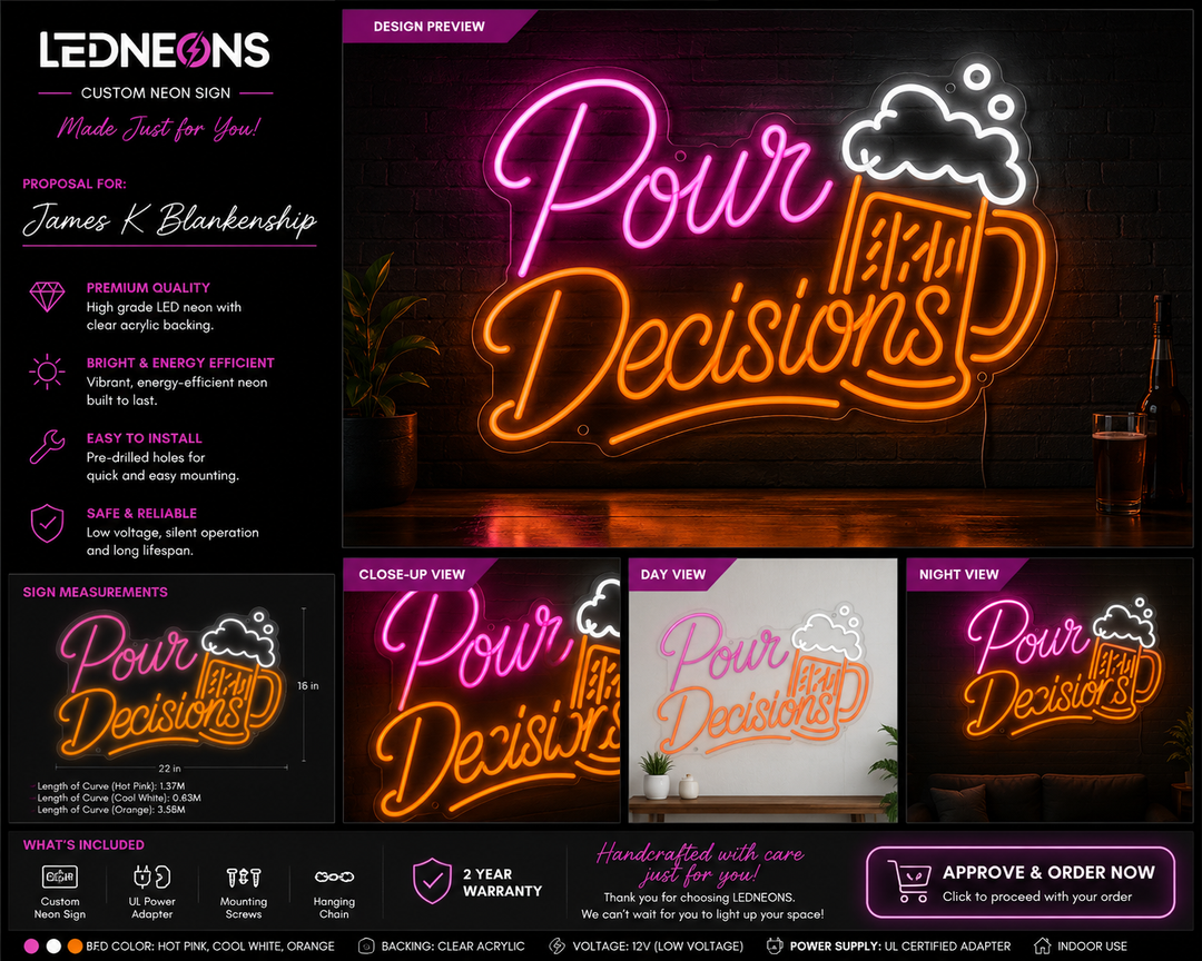 Custom neon sign for James K Blankenship