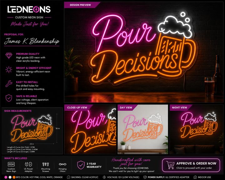 Custom neon sign for James K Blankenship