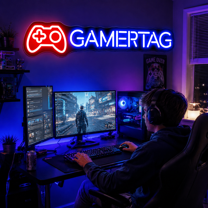 Personalized LED Gaming Neon Sign for Game Room