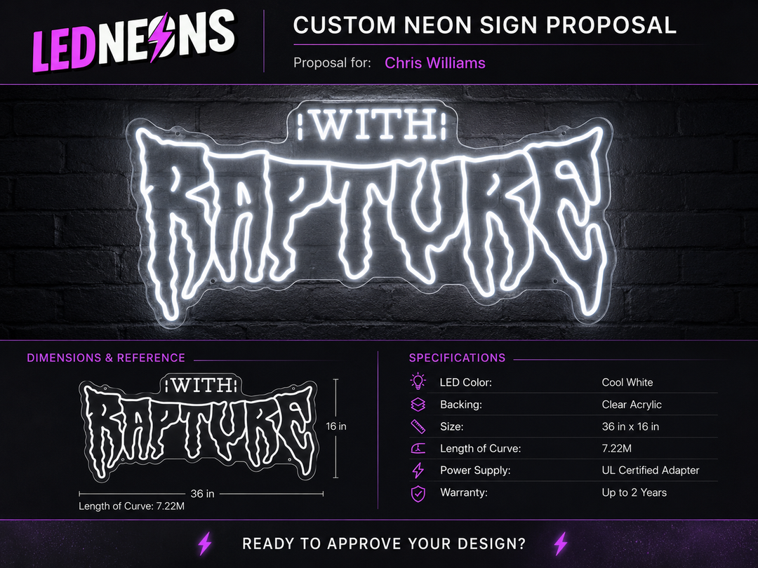 Custom neon sign fro Chris willaims