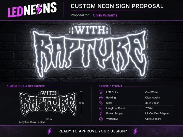 Custom neon sign fro Chris willaims
