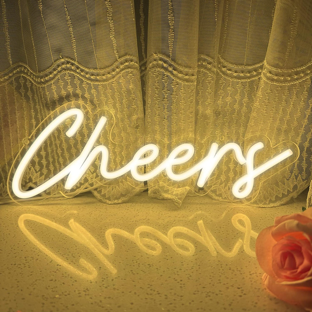 Cheers" Wedding LED Neon Sign by LEDNeons - Warm white