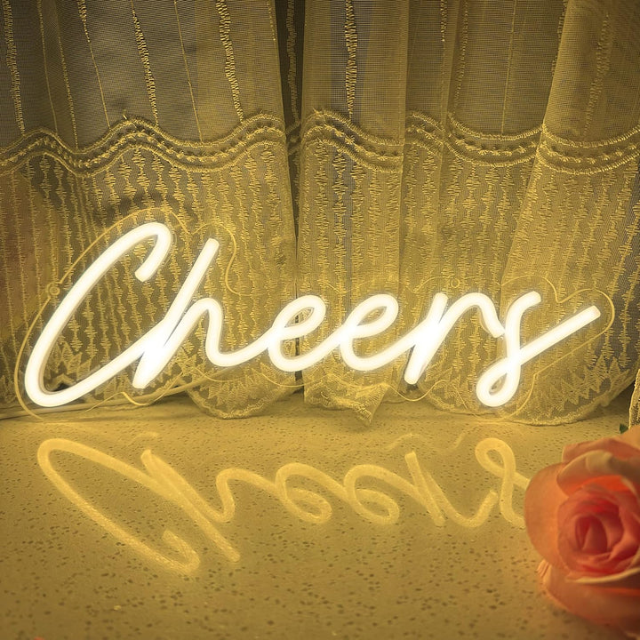 Cheers" Wedding LED Neon Sign by LEDNeons - Warm white