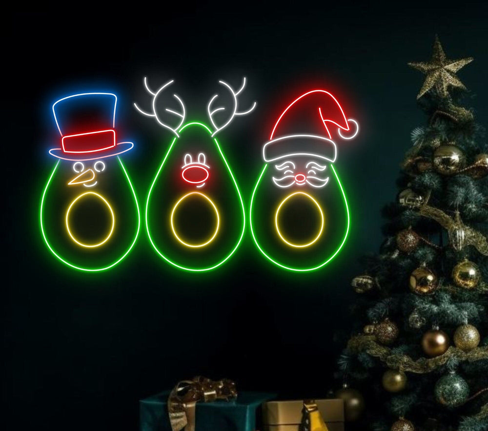 Christmas Avocado Neon Sign by LEDNeons - ideal for holiday parties and décor