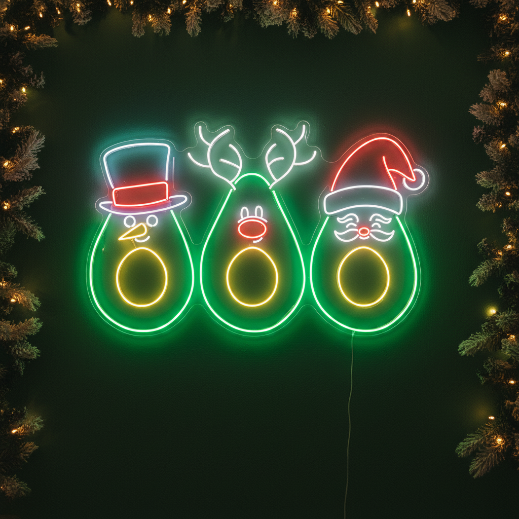 Christmas Avocado Neon Sign by LEDNeons - ideal for holiday parties and décor