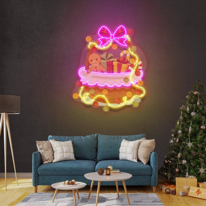 Christmas Gift Basket Merry Christmas Neon Sign by LEDNeons - perfect for adding festive charm to your home.