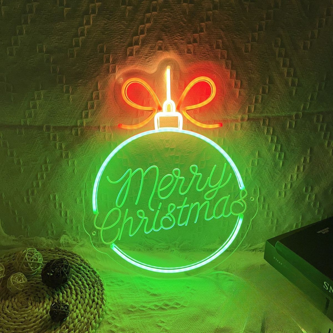 Christmas Ornaments Merry Christmas Neon Sign by LEDNeons - perfect for holiday décor.
