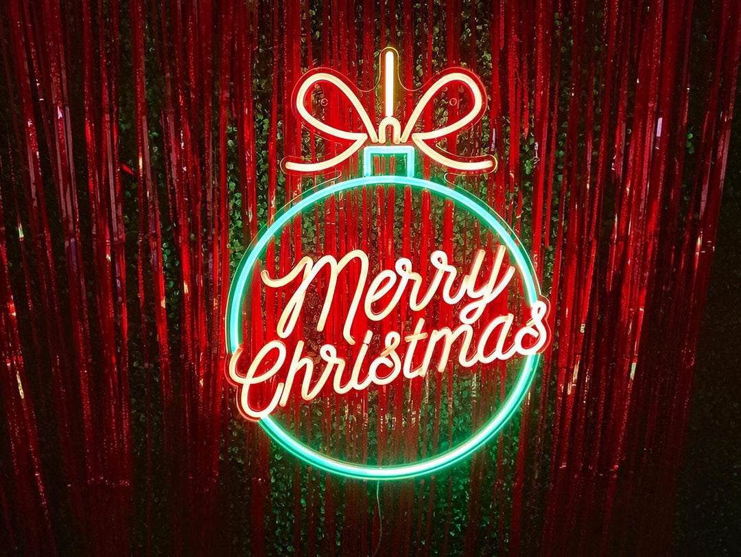 Christmas Ornaments Merry Christmas Neon Sign by LEDNeons - perfect for holiday décor.