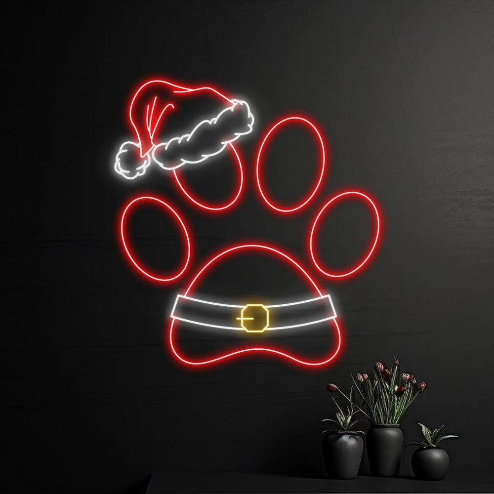Christmas Paw Merry Christmas Neon Sign by LEDNeons  - shining bright for holiday celebrations