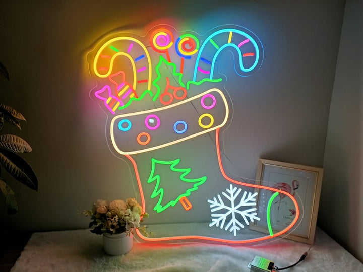 Christmas Sock Neon Sign by LEDNeons