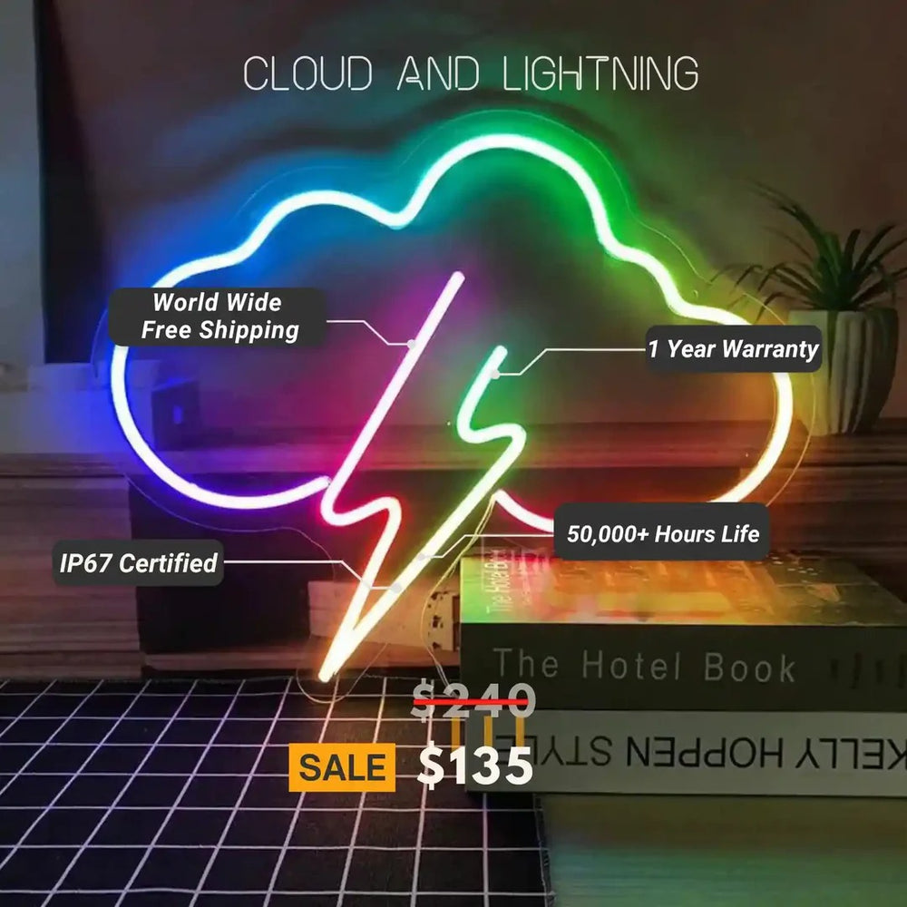 Cloud and Lightning Neon Sign by LEDNeons - Specification