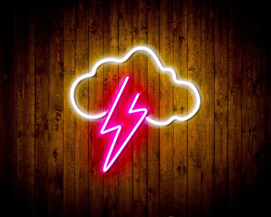 Cloud and Lightning Neon Sign by LEDNeons 