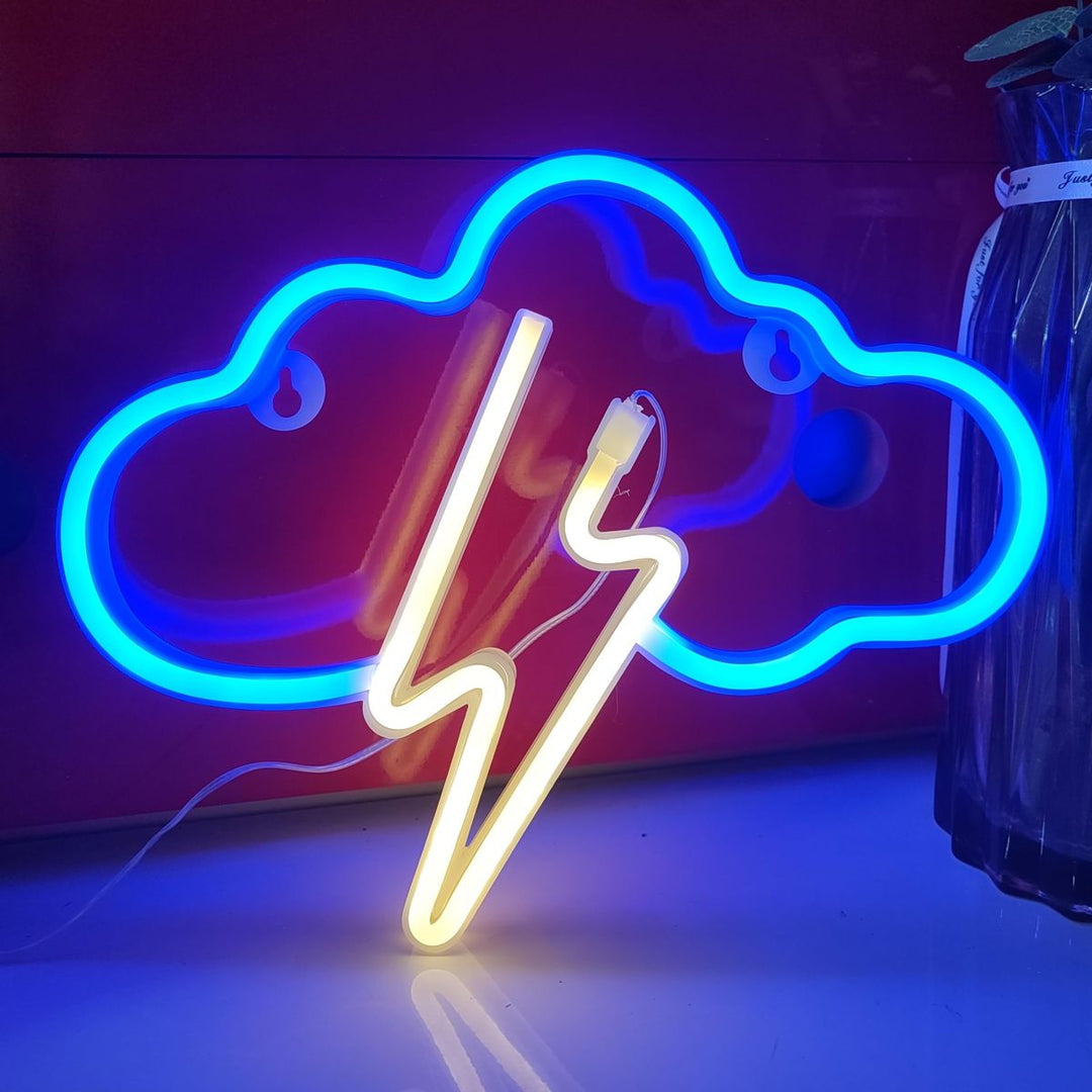 Cloud and Lightning Neon Sign by LEDNeons 