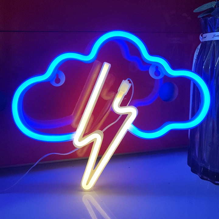 Cloud and Lightning Neon Sign by LEDNeons 