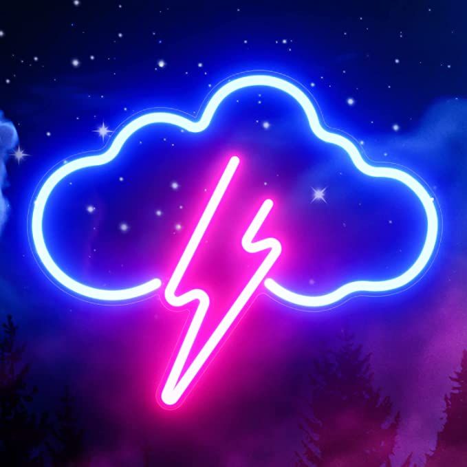 Cloud and Lightning Neon Sign by LEDNeons 