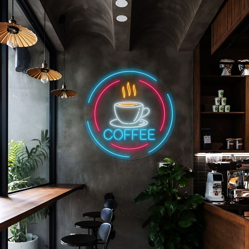 Coffee Cup Business Neon Sign by LEDNeons - Light Up your Coffee shop with this eye-catching Neon sign 