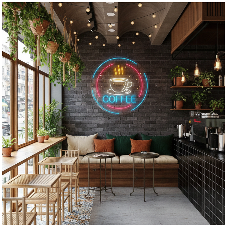 Coffee Cup Business Neon Sign by LEDNeons - Light Up your Coffee shop with this eye-catching Neon sign 