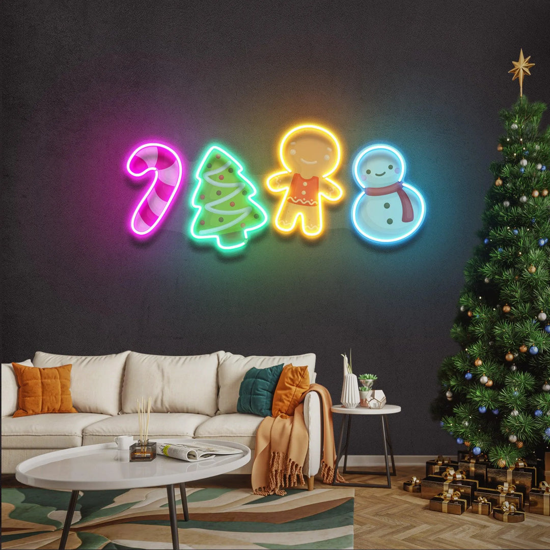 Colorful Toppers Merry Christmas Neon Sign by LEDNeons - Adding bright holiday cheer.