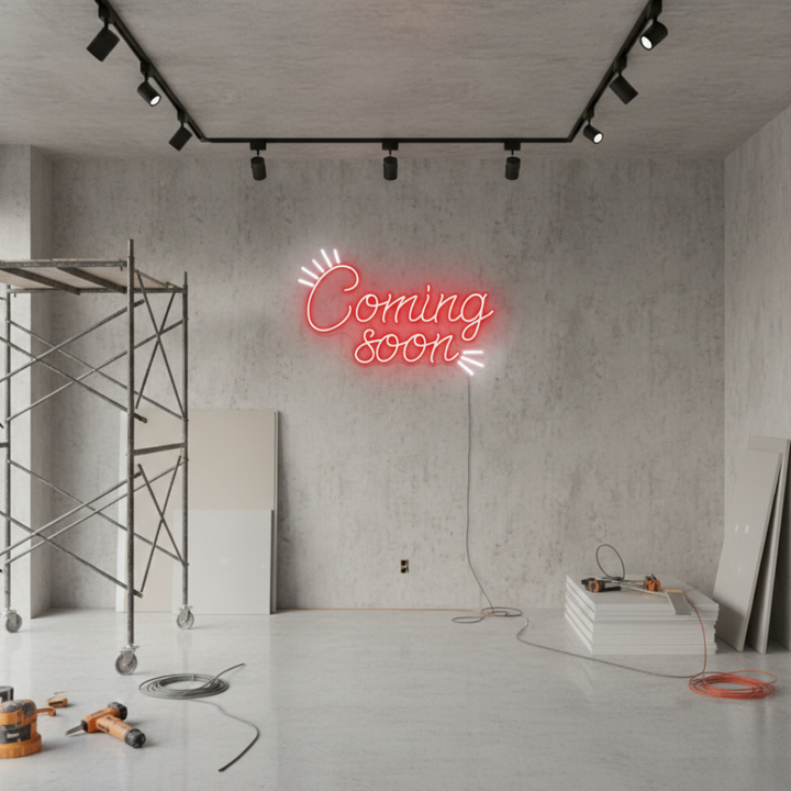 Coming Soon" Business Neon Sign by LEDNeons - bright up your Business with is glowing Neon sign to attract the customers 