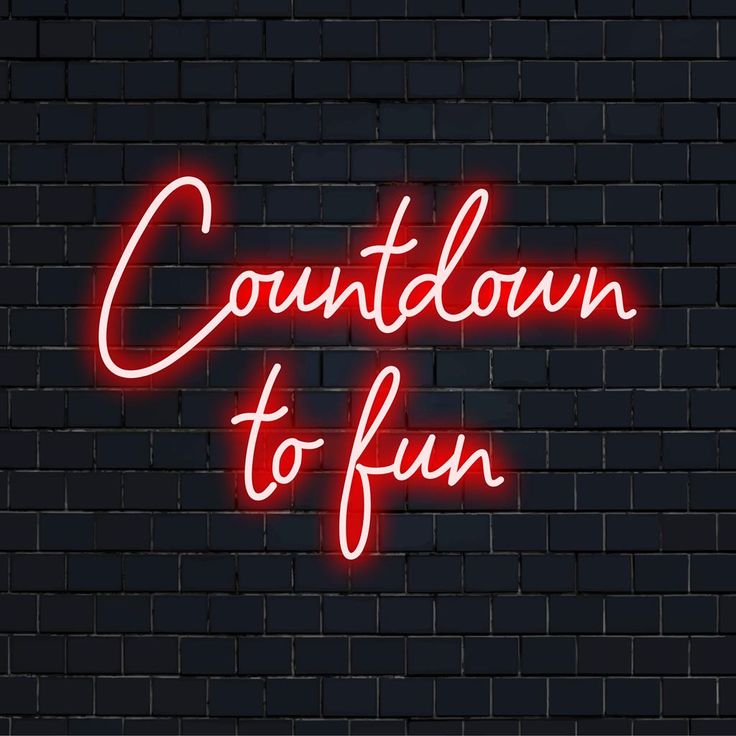 Countdown To Fun Neon Sign by LEDNeons glowing in colorful lights for New Year party and event décor