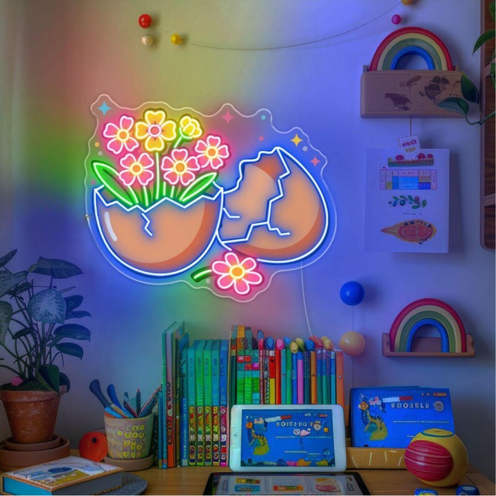 Celebrate Easter with the Cracked Egg UV Printed Neon Sign by LEDNeons. Perfect for home décor, Easter parties, kids’ rooms, and festive spring displays.