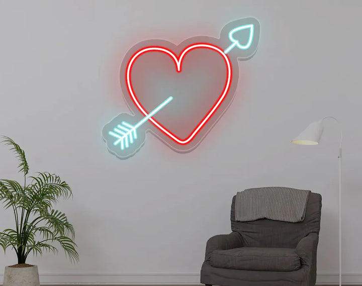 Cupid Heart Love Valentine's Day Neon Sign by LEDNeons -  ideal for romantic settings