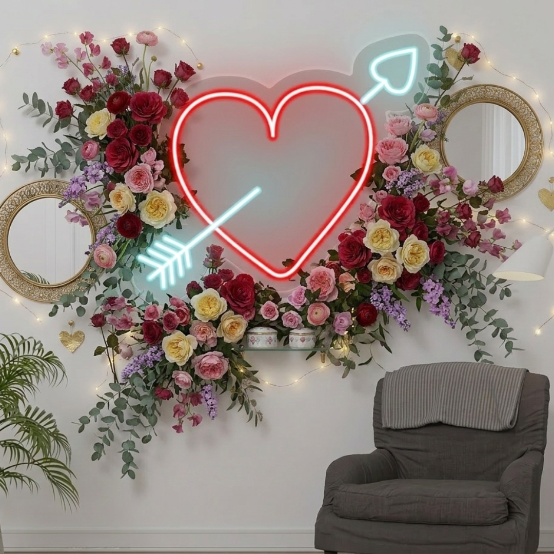 Cupid Heart Love Valentine's Day Neon Sign by LEDNeons -  ideal for romantic settings