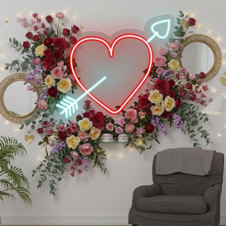 Cupid Heart Love Valentine's Day Neon Sign by LEDNeons -  ideal for romantic settings
