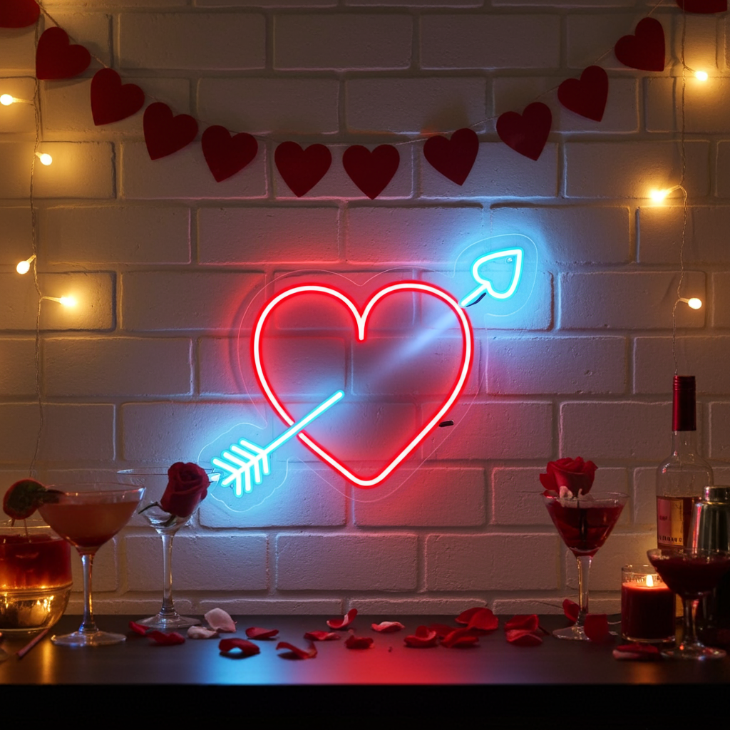 Cupid Heart Love Valentine's Day Neon Sign by LEDNeons -  ideal for romantic settings