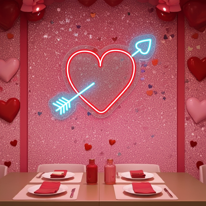 Cupid Heart Love Valentine's Day Neon Sign by LEDNeons -  ideal for romantic settings