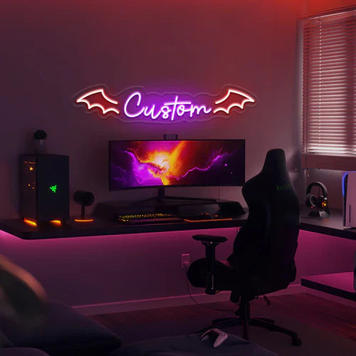 Custom Bat Wing Halloween LED Neon Sign by LEDNeon's - Transform your space with Halloween LED Neon Sign