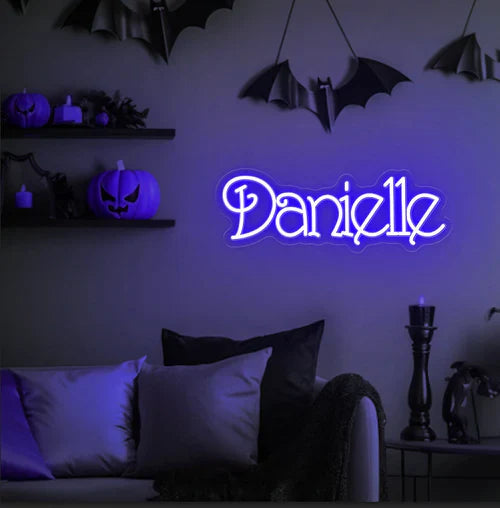 Custom Gothic Name Halloween LED Neon Sign by LEDNeons  - Blue