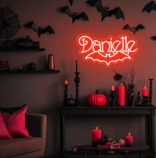 Custom Gothic Name Halloween LED Neon Sign by LEDNeons - red