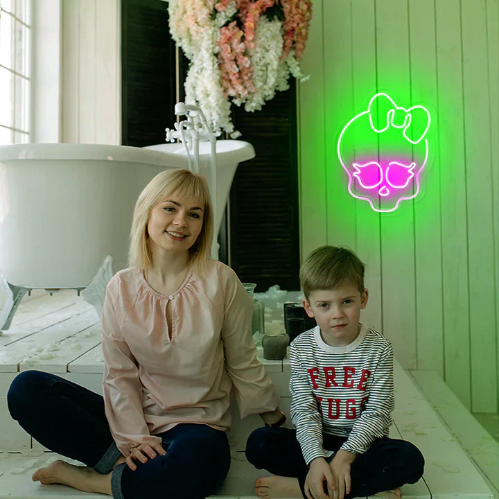 Skull Bowknot Halloween LED Neon Sign by LEDNeon's  - Bath