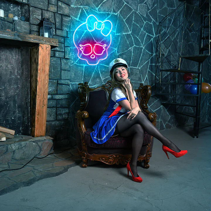 Skull Bowknot Halloween LED Neon Sign by LEDNeon's  - lounge