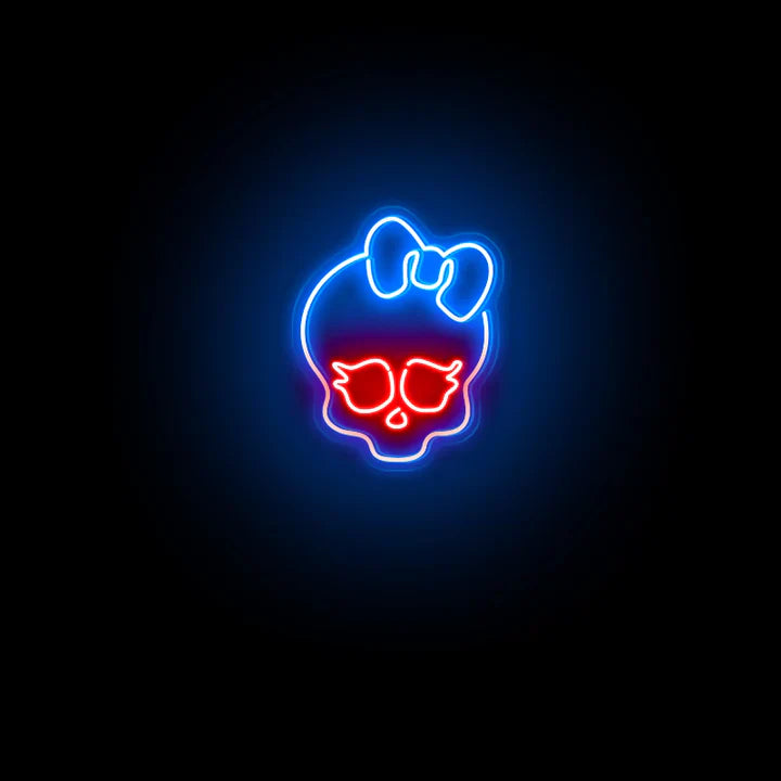 Skull Bowknot Halloween LED Neon Sign by LEDNeon's  - Zoom In