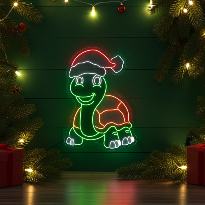 Cute Turtle Christmas Neon Sign by LEDNeons 