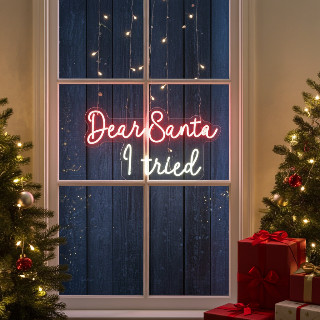 Dear Santa, I Tried Neon Sign by LEDNeons  