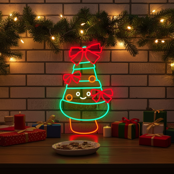 Decorated Christmas Tree Merry Christmas Neon Sign by LEDNeons