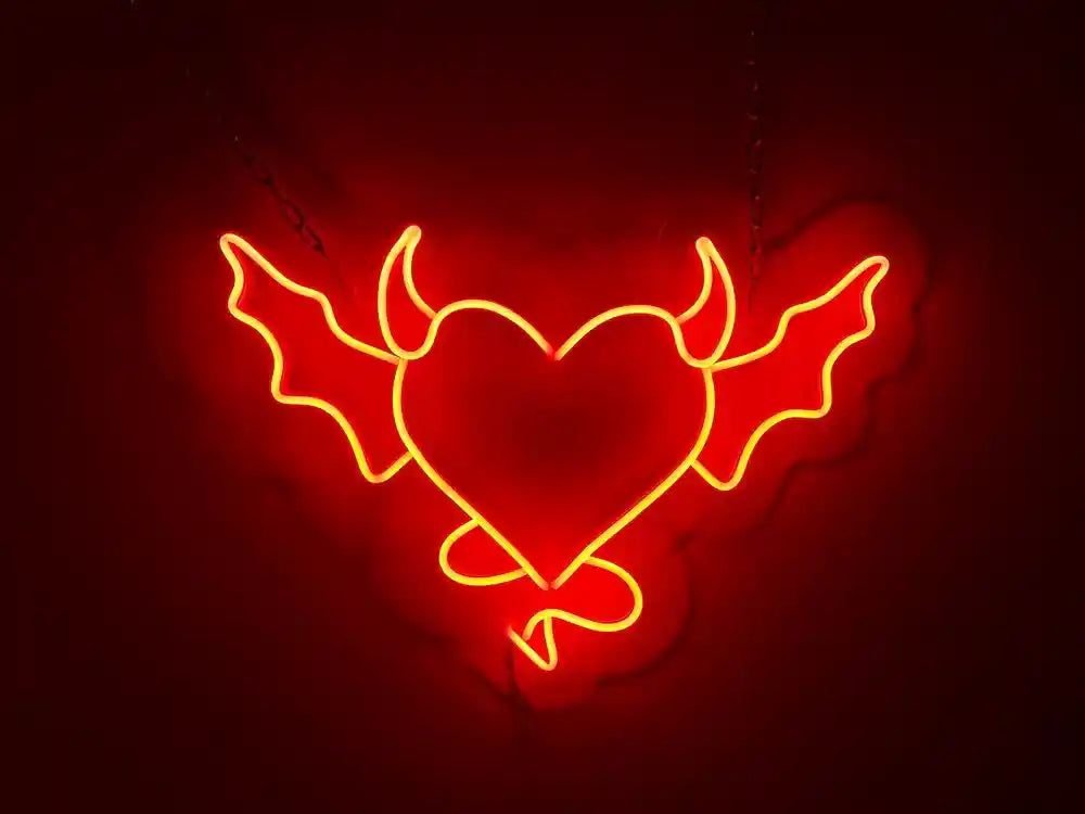 Devil Angel And Demon Halloween LED Neon Sign by LEDNeons - Red