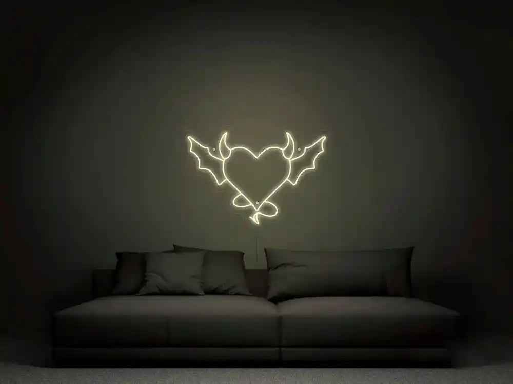 Devil Angel And Demon Halloween LED Neon Sign by LEDNeons  - White