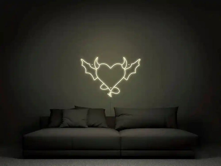 Devil Angel And Demon Halloween LED Neon Sign by LEDNeons  - White