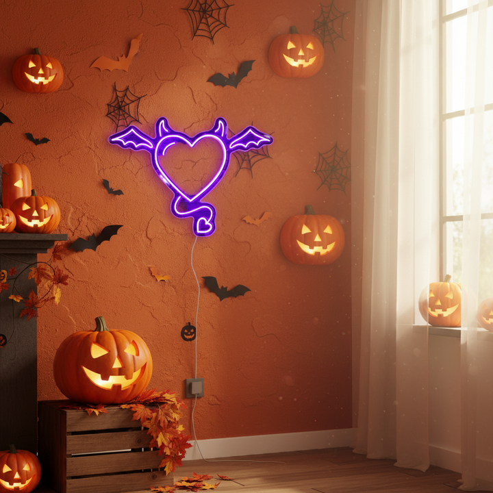 Devil Heart Halloween LED Neon Sign by LEDNeons 