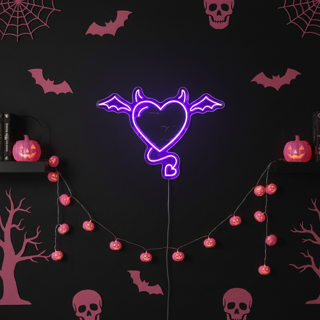 Devil Heart Halloween LED Neon Sign by LEDNeons 