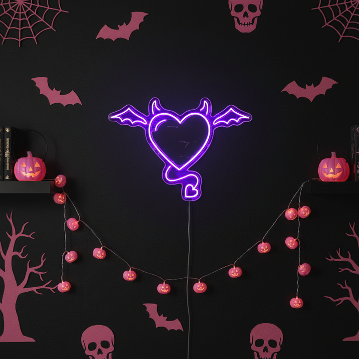 Devil Heart Halloween LED Neon Sign by LEDNeons 